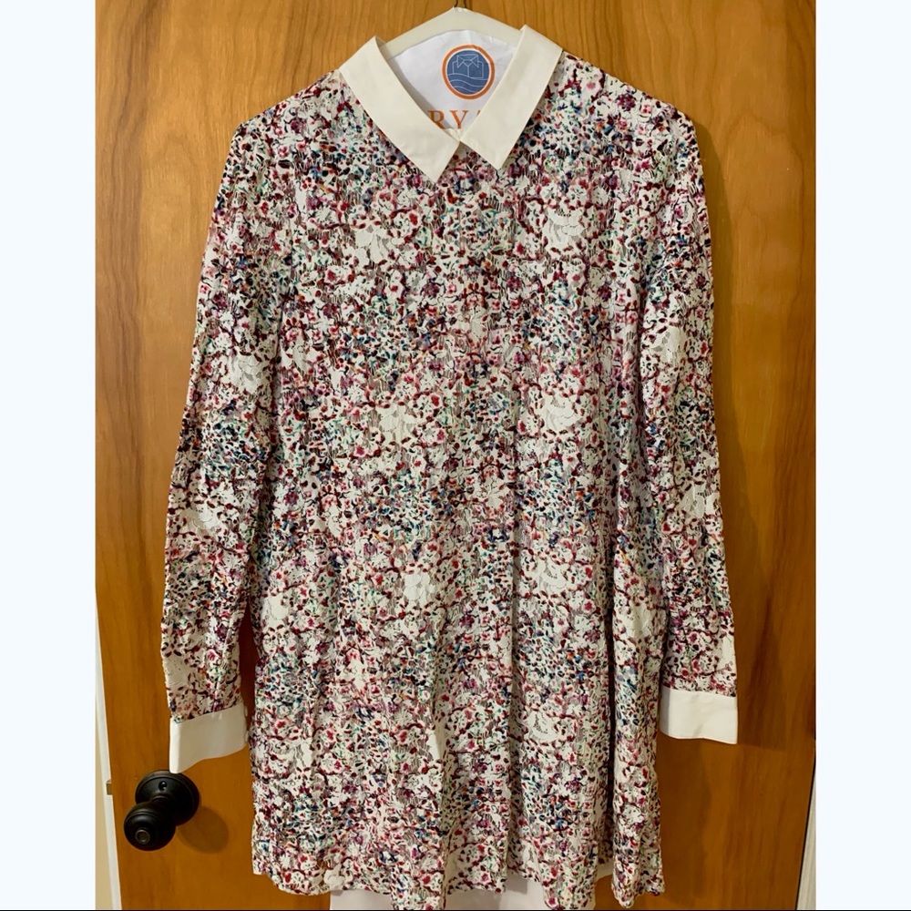 BCBG Lace A Line Collared Dress